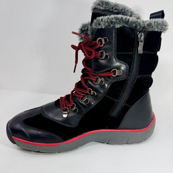 Aquatherm By Santana Canada Faux Fur Lined Waterproof Black Boot 10M - Picture 7 of 14